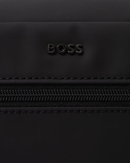 Logo on the BOSS Orange Zeph Mens Washbag - Black 001