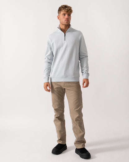 BOSS Orange Zetrust Mens 1/4 Zip Sweatshirt - Light/Pastel Grey 053