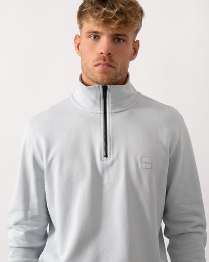 BOSS Orange Zetrust Mens 1/4 Zip Sweatshirt - Light/Pastel Grey 053