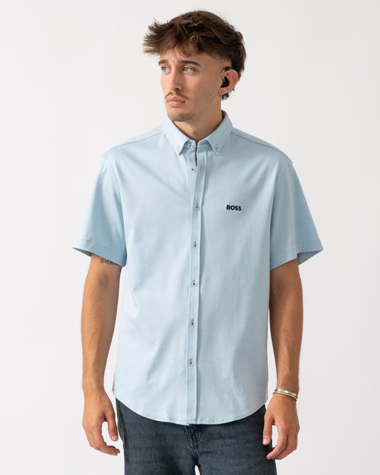 BOSS Green B_Motion Mens Short Sleeve Shirt 50544784 - Light/Pastel Blue 451