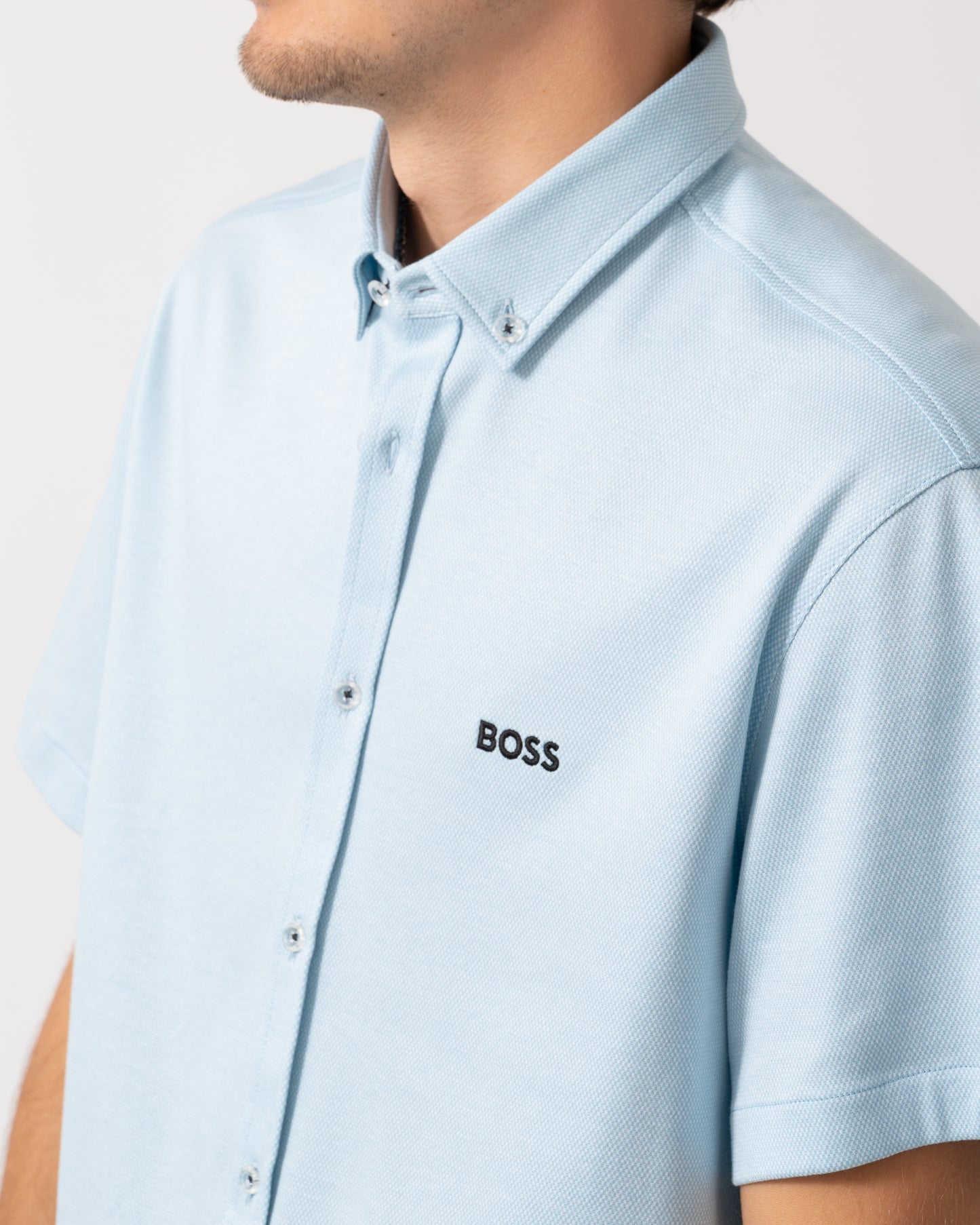 BOSS Green B_Motion Mens Short Sleeve Shirt 50544784 - Light/Pastel Blue 451