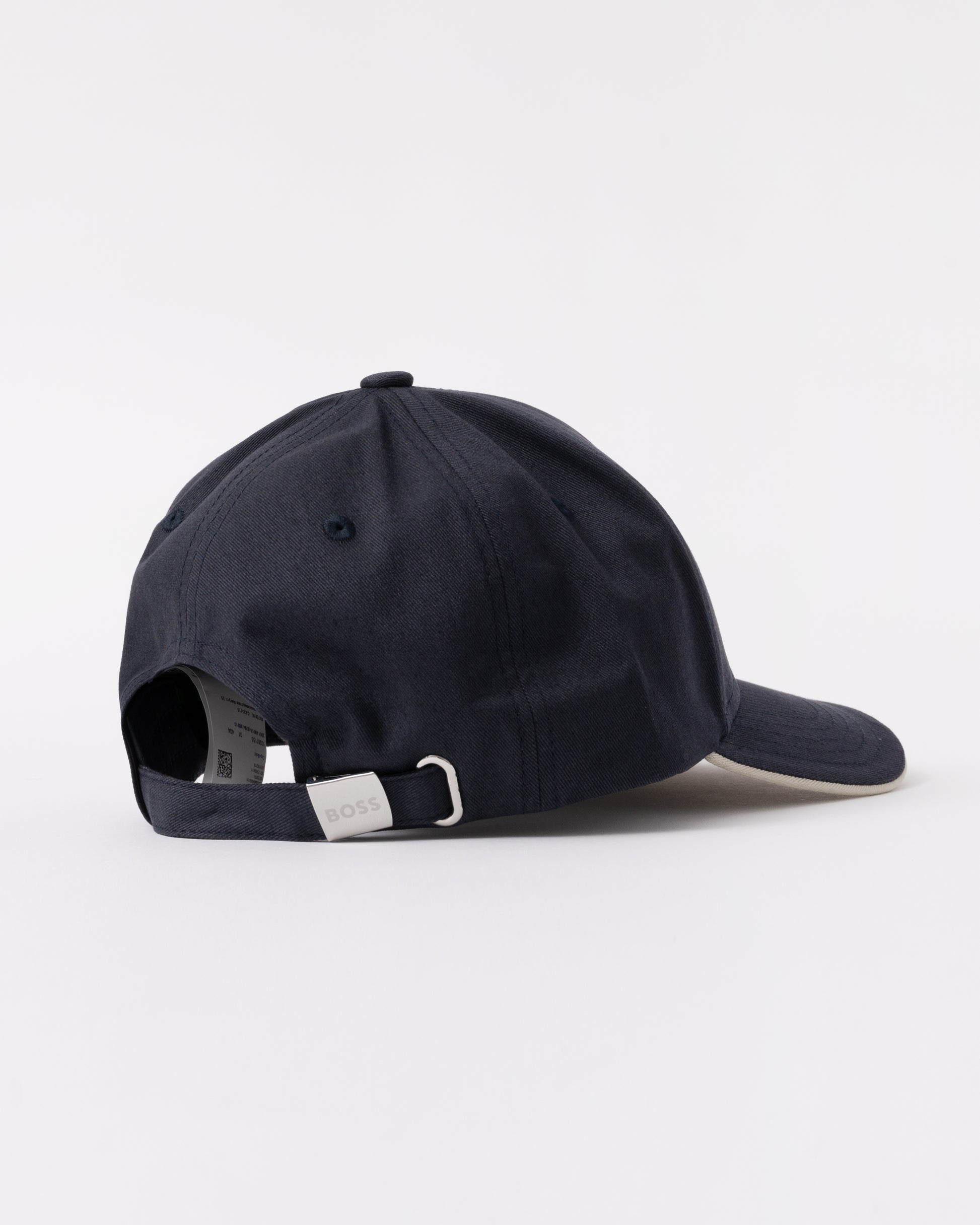 BOSS Green Mens Bold Logo Print Cap In Cotton Twill - Dark Blue 404 - back