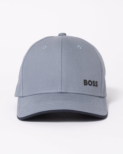 BOSS Green Bold Mens Logo-Print Cap In Cotton Twill - Dark Grey 026