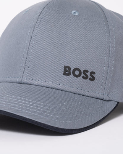 BOSS Green Bold Mens Logo-Print Cap In Cotton Twill - Dark Grey 026
