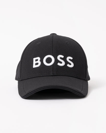 BOSS Green Cap-US-1 Mens Knitted-Piqué Six-Panel Cap with Embroidered Logo - Black 002