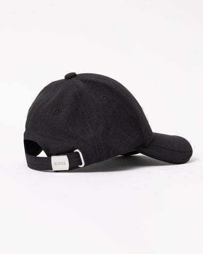 BOSS Green Cap-US-1 Mens Knitted-Piqué Six-Panel Cap with Embroidered Logo - Black 002
