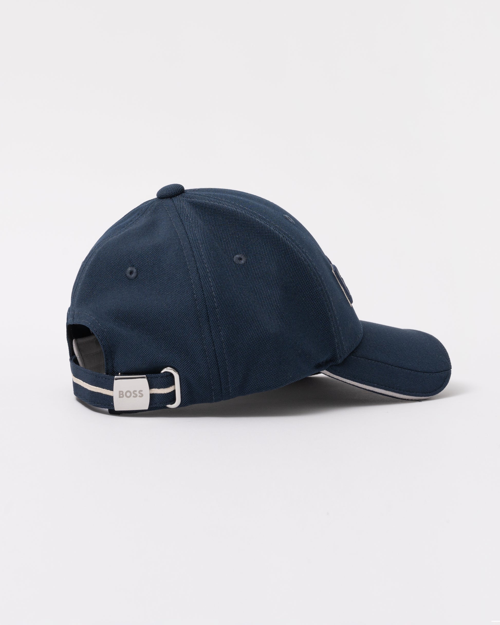 BOSS Green Knitted Piqué Six Panel Cap with Embroidered Logo - Dark Blue 406 back