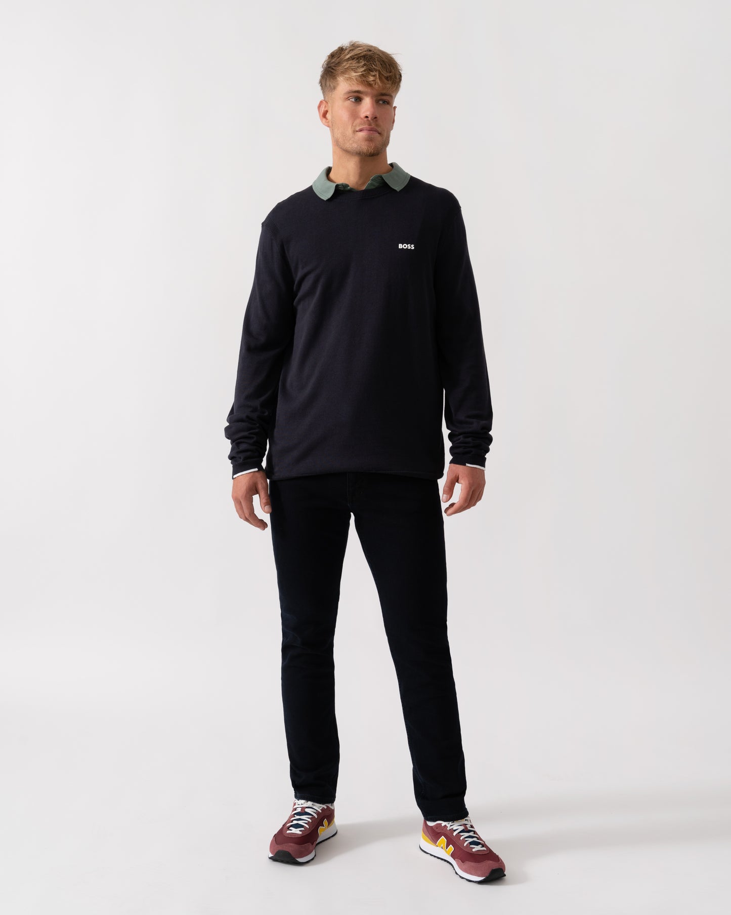 BOSS Green K_Ever-X Mens Crew Neck Jumper - Dark Blue 402