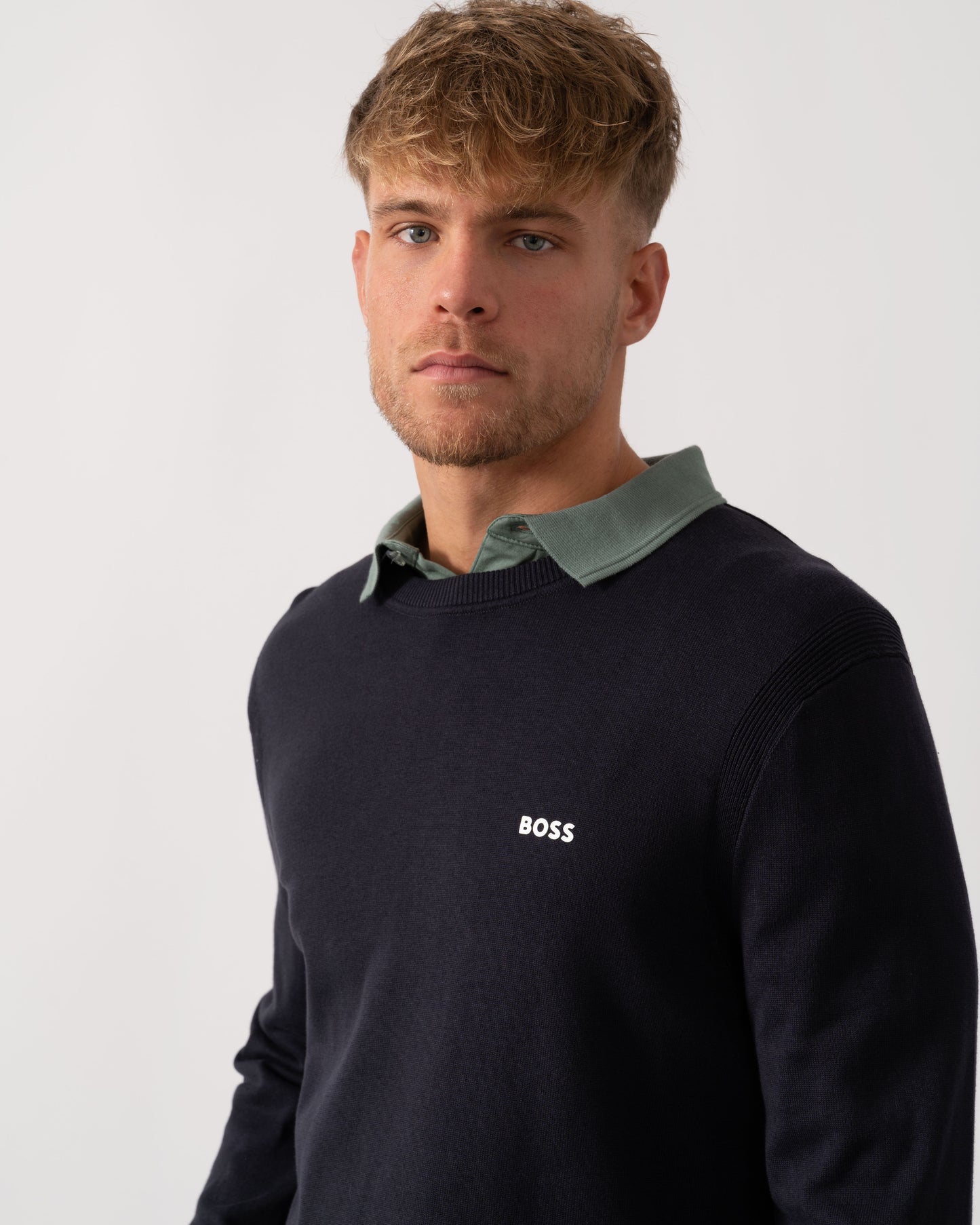 BOSS Green K_Ever-X Mens Crew Neck Jumper - Dark Blue 402