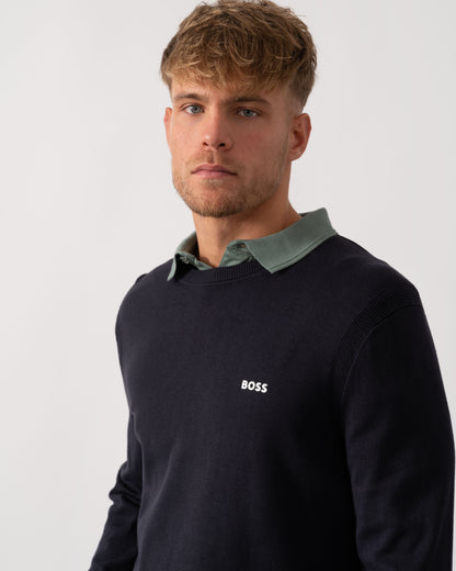 BOSS Green K_Ever-X Mens Crew Neck Jumper - Dark Blue 402