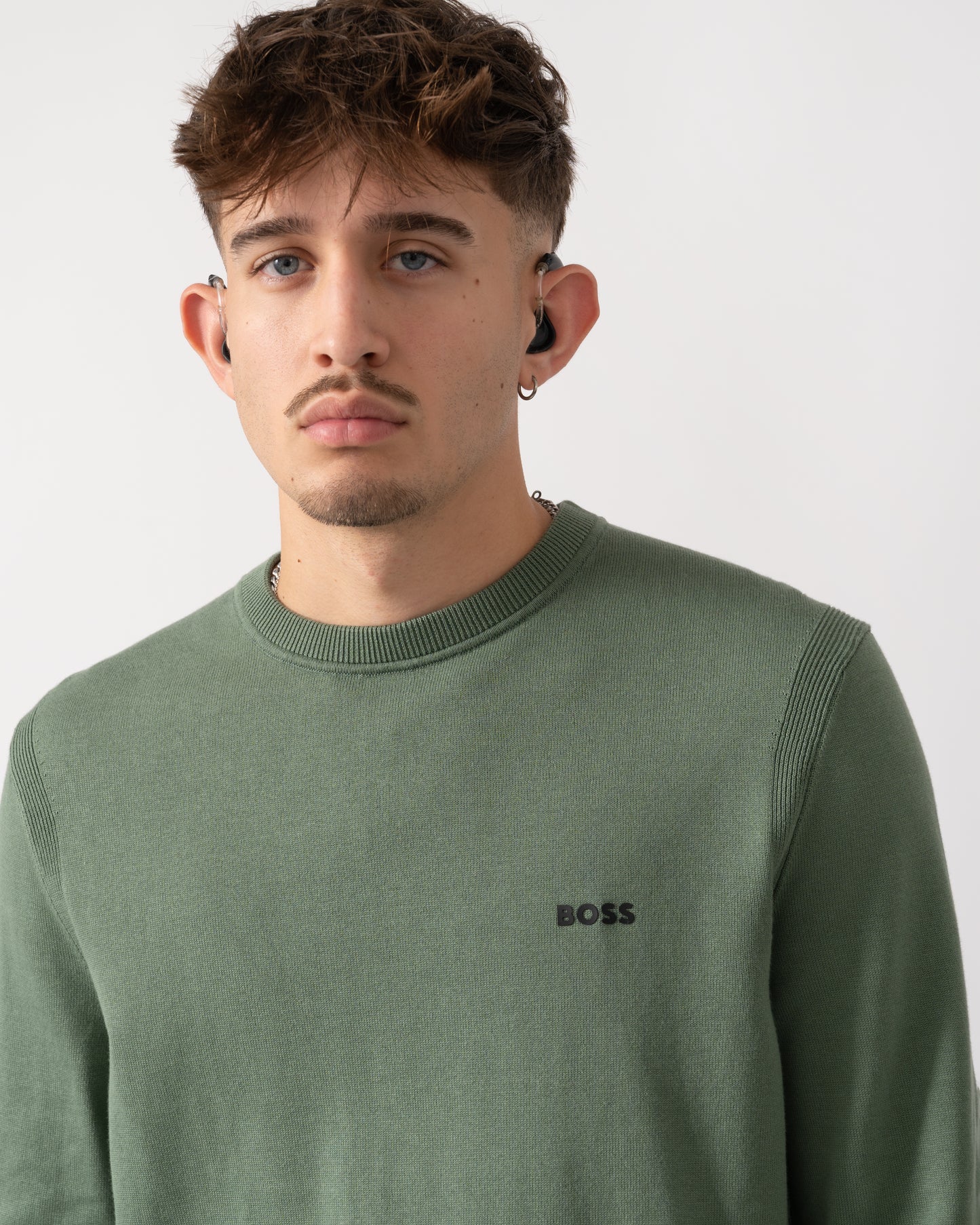 BOSS Green K_Ever-X Mens Crew Neck Jumper - Open Green 358