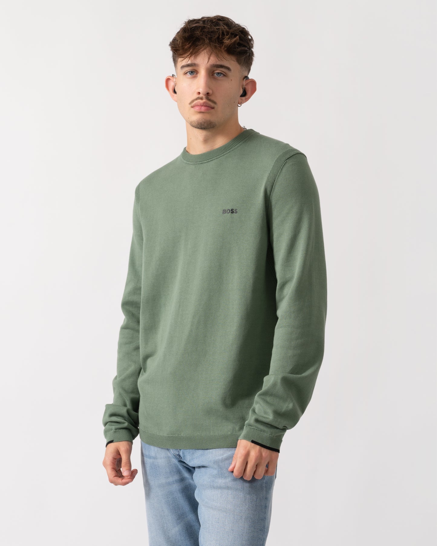 BOSS Green K_Ever-X Mens Crew Neck Jumper - Open Green 358