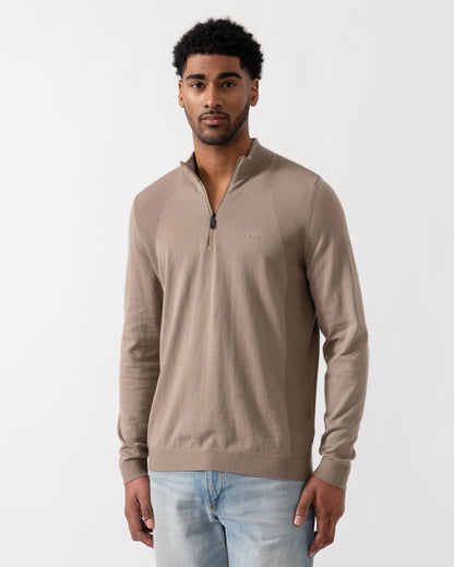BOSS Green Momentum-Lite Mens 1/4 Zip Funnel Neck Jumper - Light/Pastel Green 334