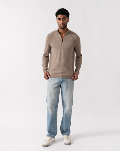 BOSS Green Momentum-Lite Mens 1/4 Zip Funnel Neck Jumper - Light/Pastel Green 334