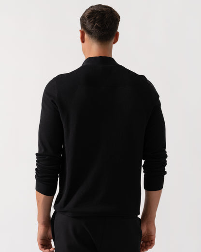 BOSS Green Momentum-Lite Mens 1/4 Zip Jumper - Black 001