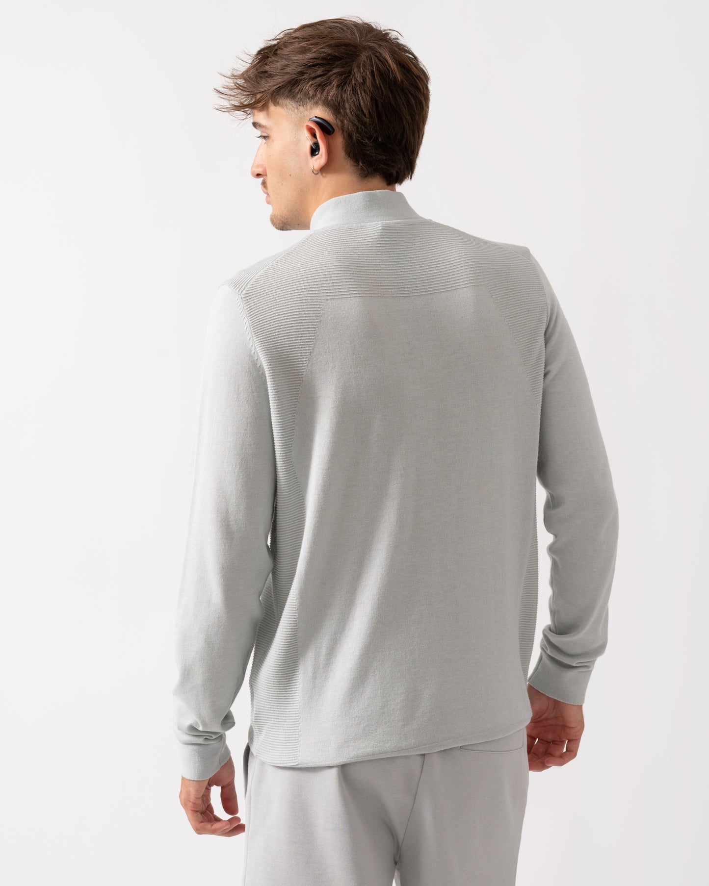 BOSS Green Momentum-Lite Mens 1/4 Zip Jumper - Light/Pastel Grey 054