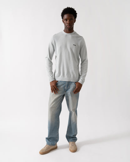 BOSS Green Momentum-Lite Mens Crew Neck Jumper - Light/Pastel Grey 054