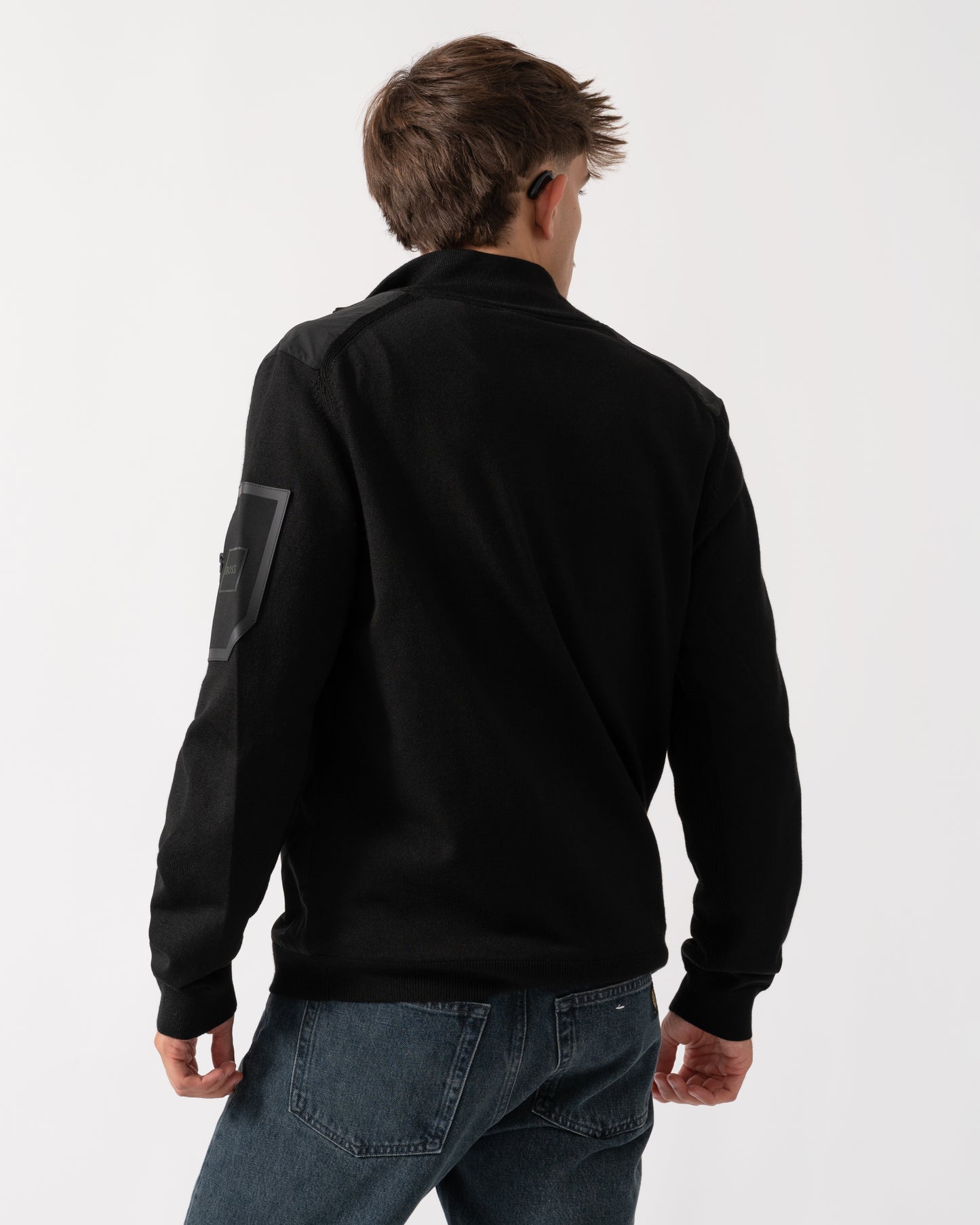 BOSS Green Momentum-X Mens Full Zip Jumper - Black 001