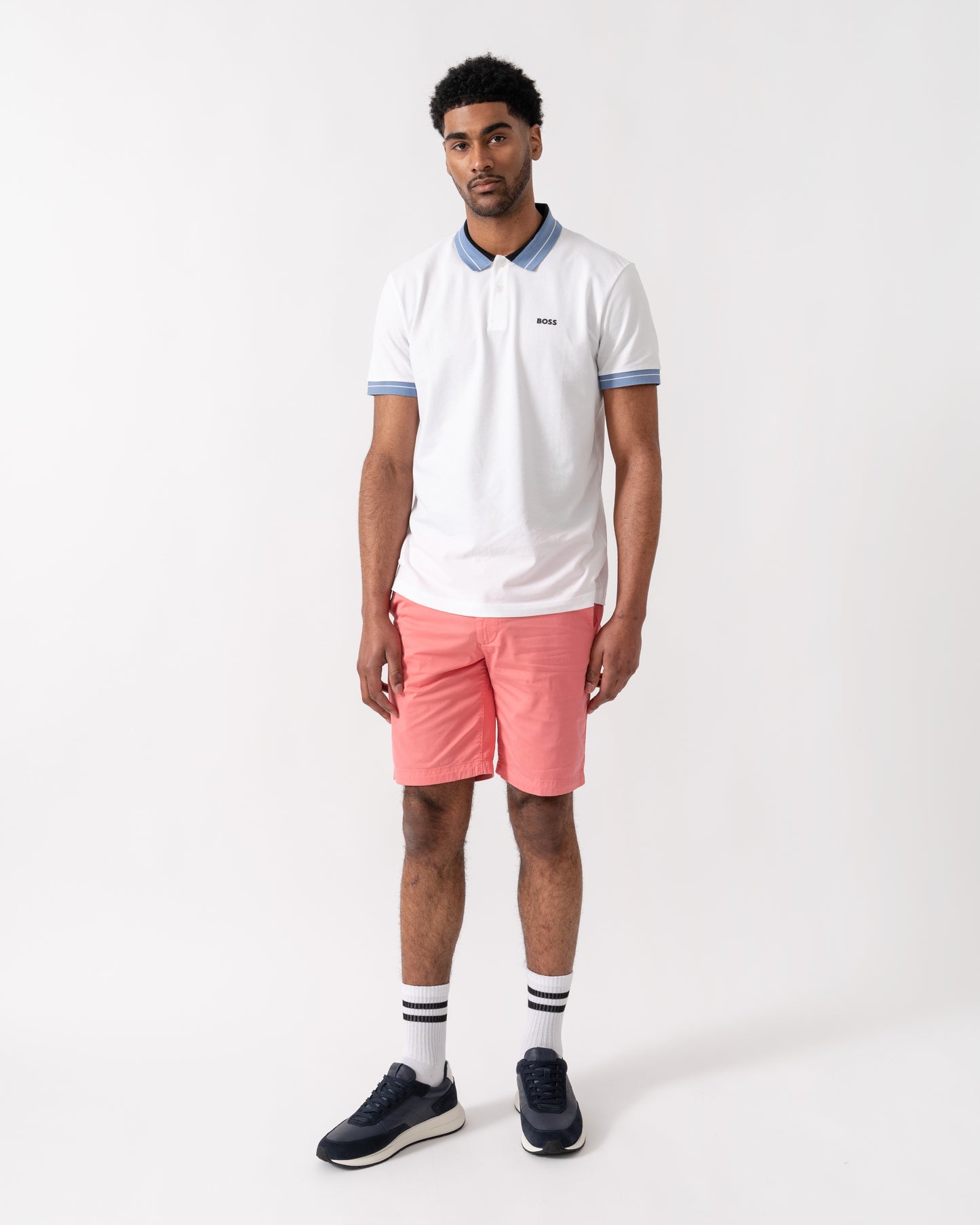 BOSS Green PL_Member Mens Short Sleeve Polo Shirt - White 100