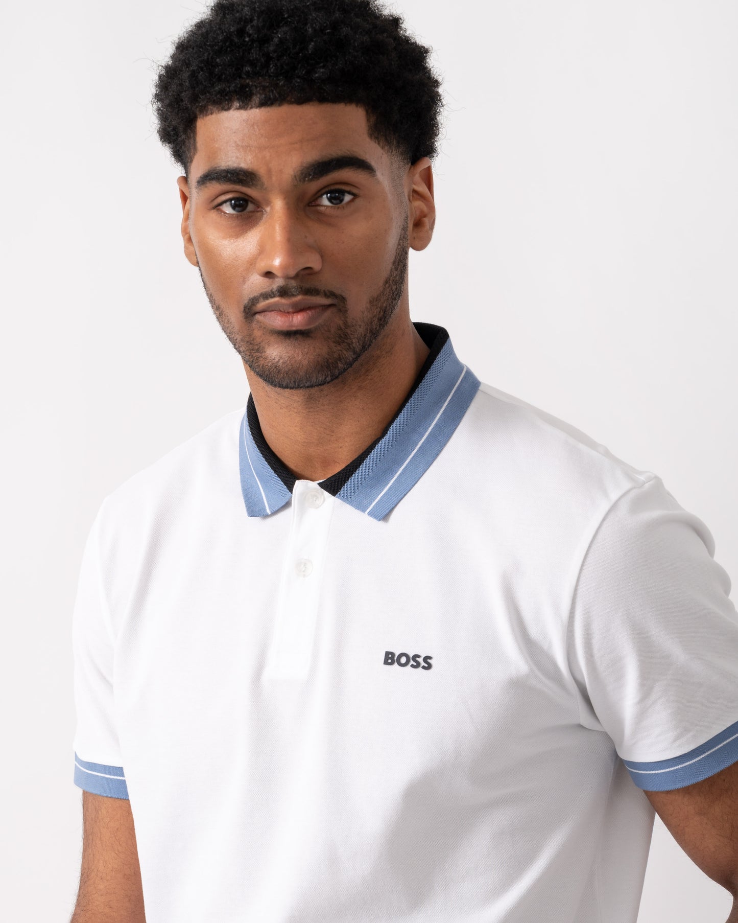 BOSS Green PL_Member Mens Short Sleeve Polo Shirt - White 100