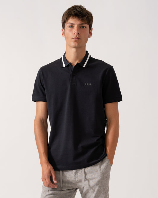 BOSS Green Paddy AP Heritage Mens Polo Shirt - Dark Blue 402