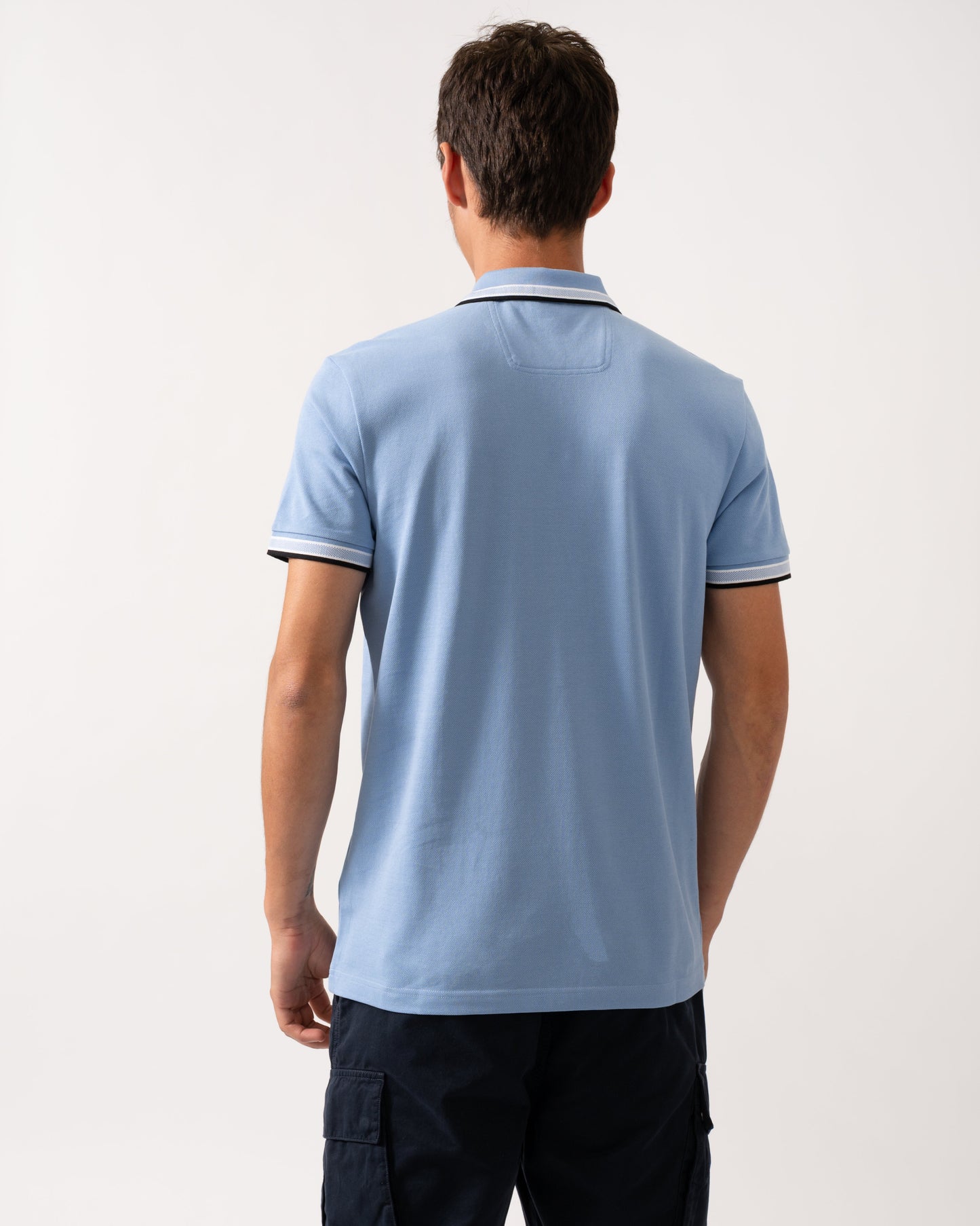 BOSS Green Paddy Contrast Mens Polo - Bright Blue 430