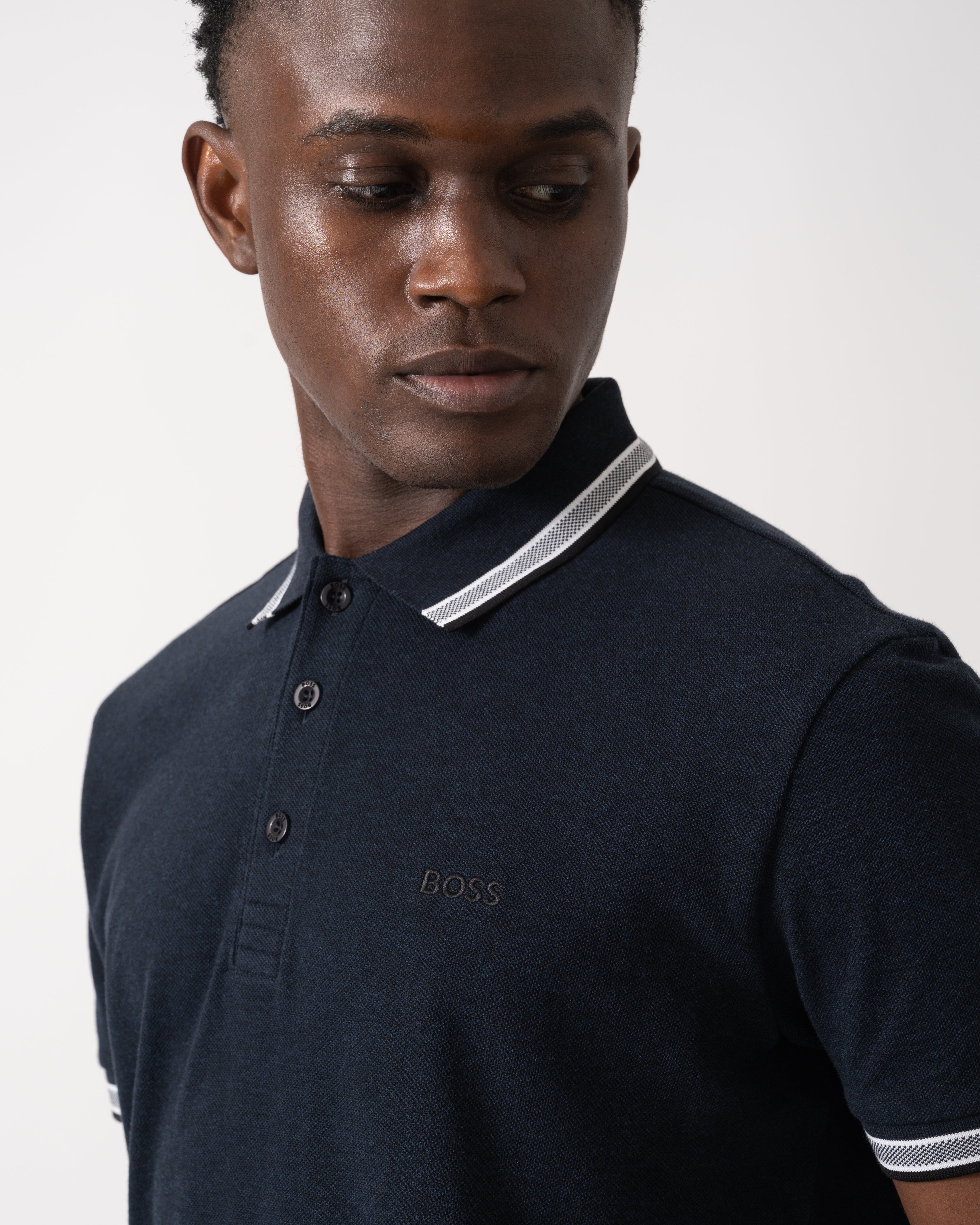 BOSS Green Paddy Mens Cotton-Piqué Polo Shirt with Contrast Logo