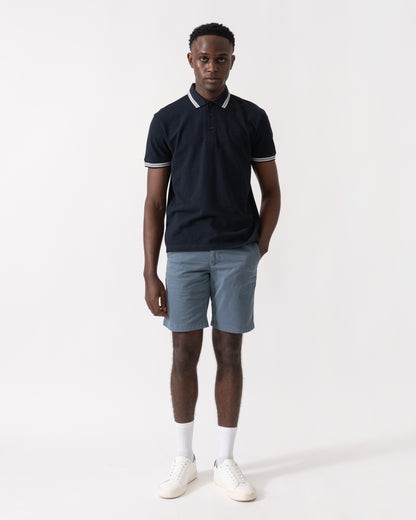 BOSS Green Paddy Mens Cotton-Piqué Polo Shirt with Contrast Logo - Navy 418