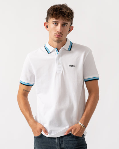 BOSS Green Paddy Mens Cotton-Piqué Polo Shirt with Contrast Logo