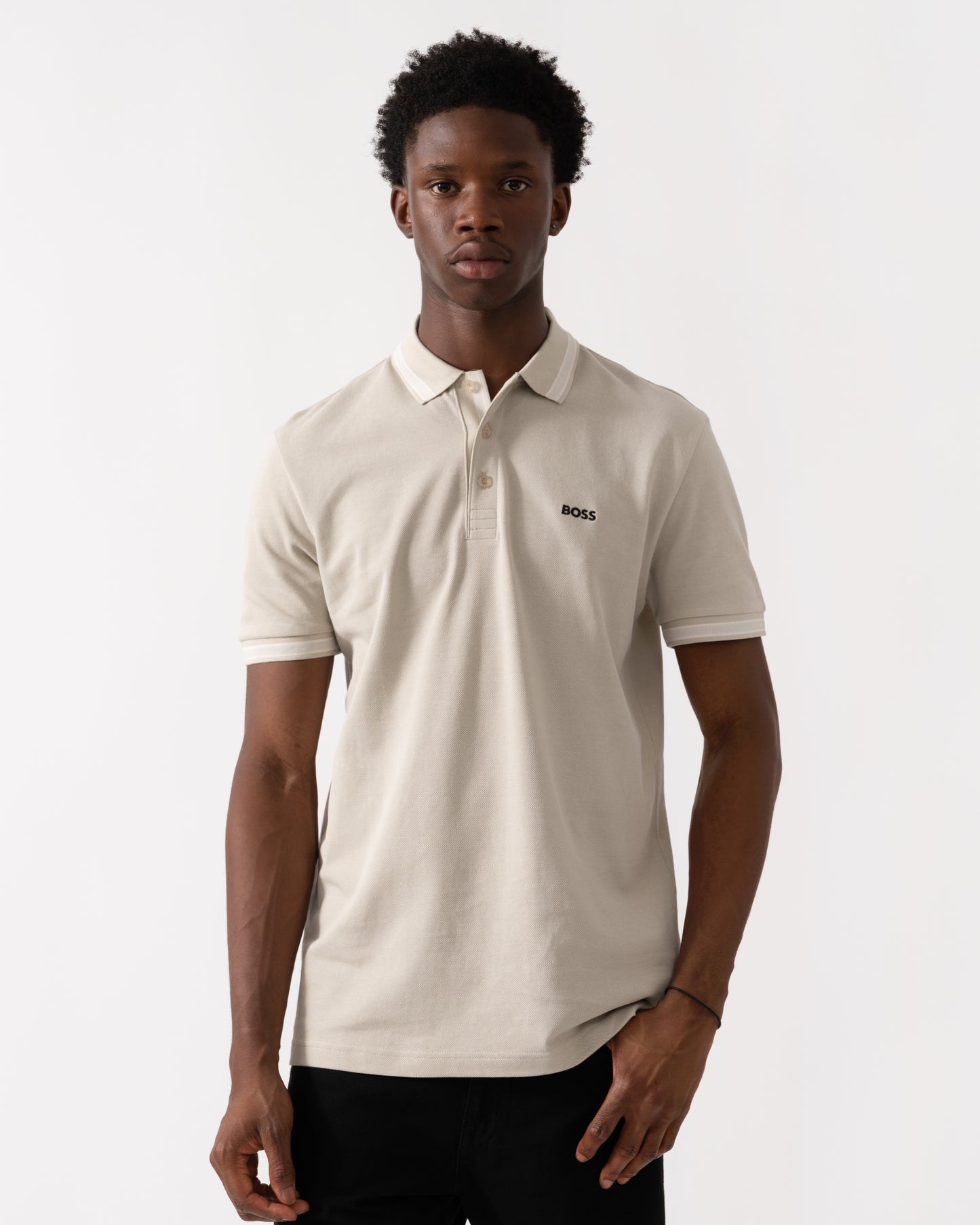 BOSS Green Paddy Mens Cotton-Piqué Polo Shirt with Contrast Logo