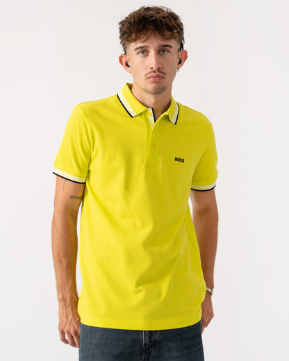 BOSS Green Paddy Mens Cotton-Piqué Polo Shirt with Contrast Logo