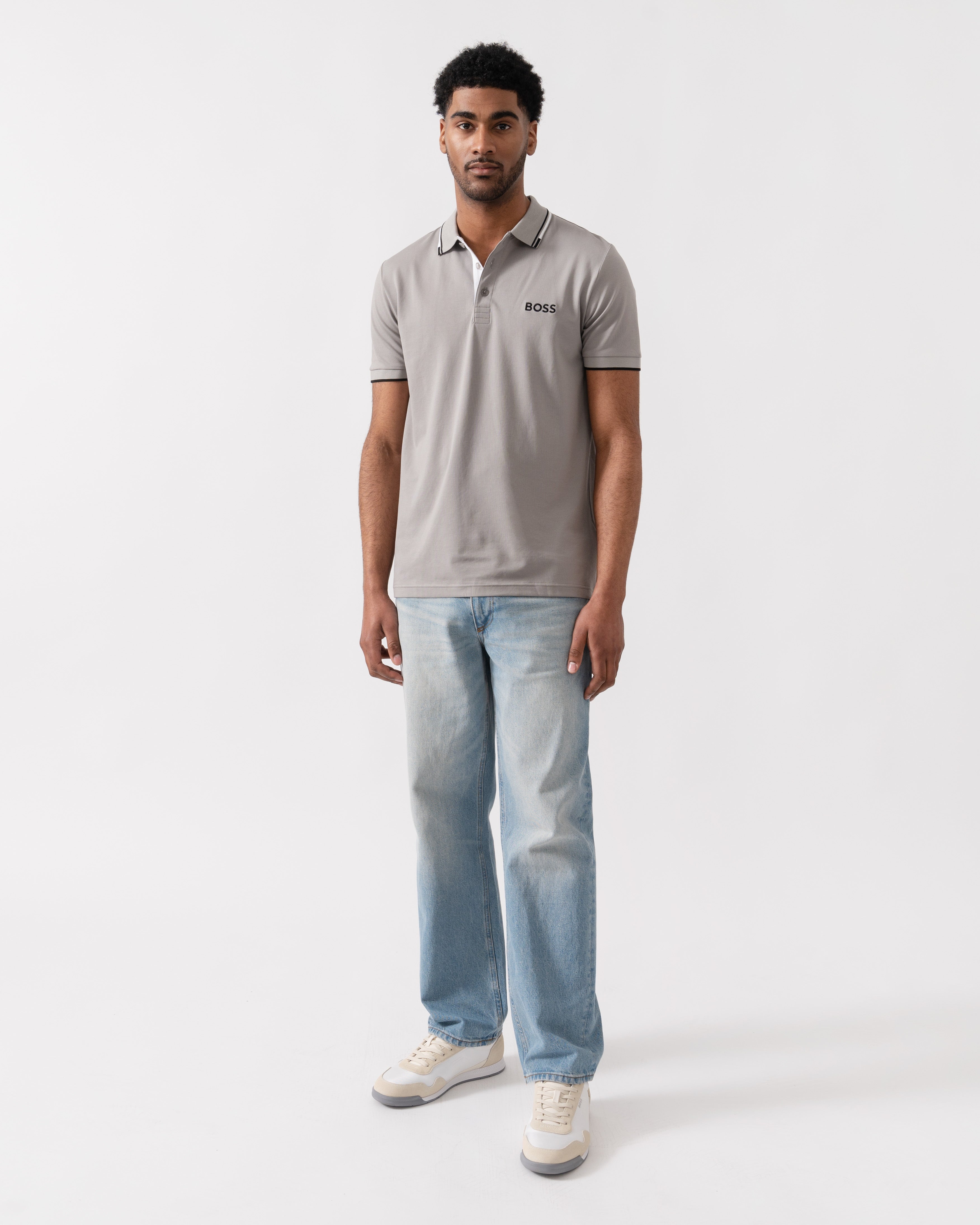 Paddy Pro BOSS Green Paddy Pro Mens Cotton Blend Polo Shirt With Contrast Logos – CHO