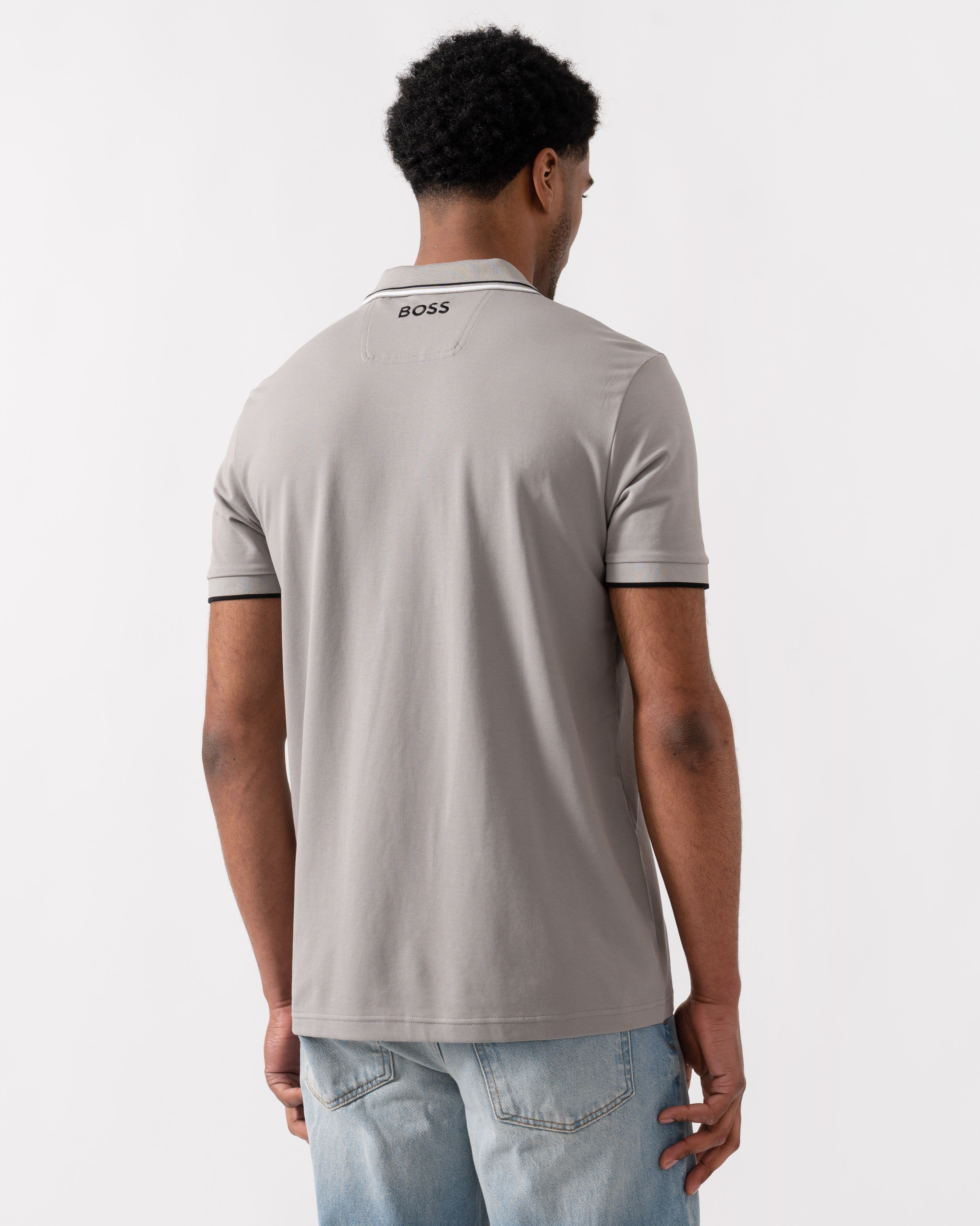BOSS Green Paddy Pro Mens Cotton Blend Polo Shirt With Contrast Logos – CHO
