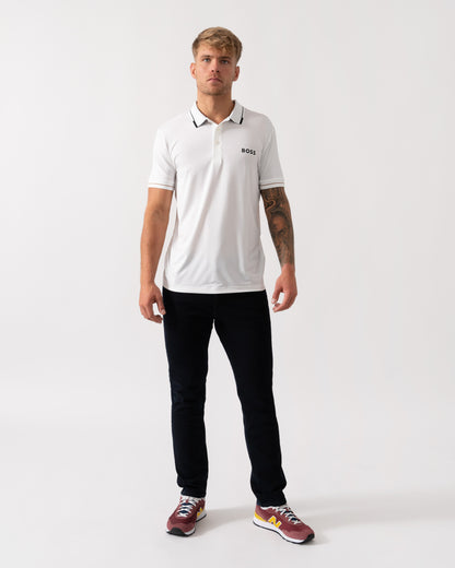 BOSS Green Paul Pro Mens Tipped Polo Shirt - Natural 104