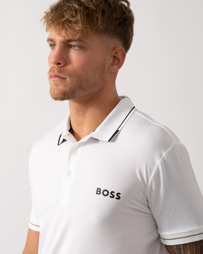 BOSS Green Paul Pro Mens Tipped Polo Shirt - Natural 104