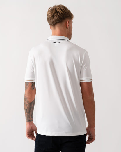 BOSS Green Paul Pro Mens Tipped Polo Shirt - Natural 104