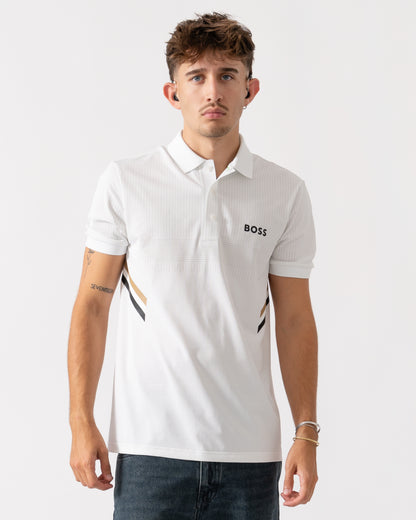 BOSS Green Paule TOC Mens Polo Shirt - White 100