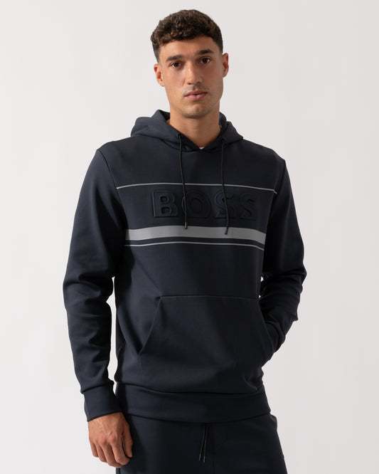 BOSS Green Soody Zone Mens Pullover Hoodie - Dark Blue 402
