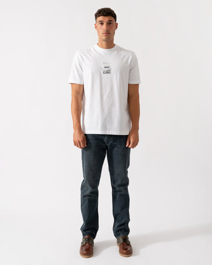 BOSS Green Tee Photoprint Mens T-Shirt - White 100