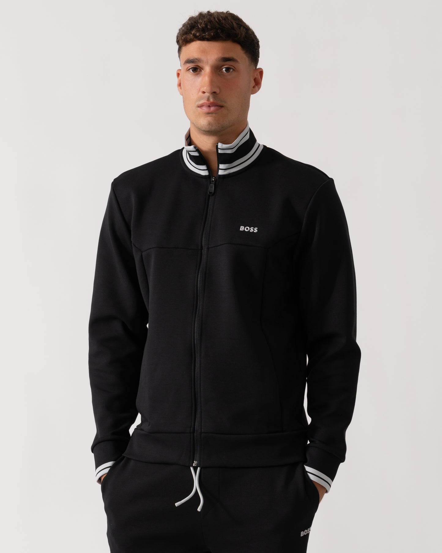 BOSS Green Zone Mens Full Zip Sweatshirt - Black 001