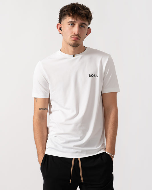 BOSS Green x Matteo Berrettini T-Shirt with Moisture-Wicking Piqué - White 100 main