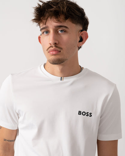 BOSS Green x Matteo Berrettini T-Shirt with Moisture-Wicking Piqué - White 100 detail