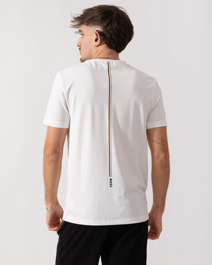 BOSS Green x Matteo Berrettini T-Shirt with Moisture-Wicking Piqué - White 100 back