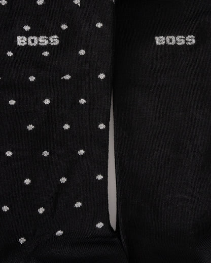 BOSS Orange Mens 2-Pack Mercerised Cotton Sock Gift Set - Black 002