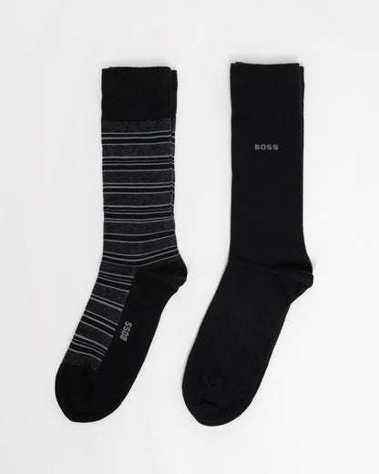 BOSS Orange 2-Pack Mens Striped Socks pack shot 1