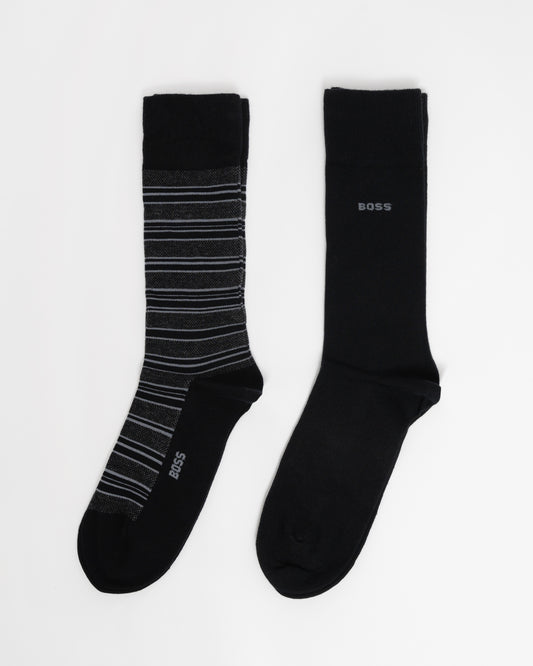 BOSS Orange 2-Pack Mens Striped Socks pack shot 1