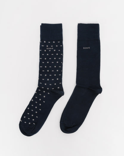 BOSS Orange 2-Pack Mini Iconic MC Mens Regular Length Socks pack shot 1