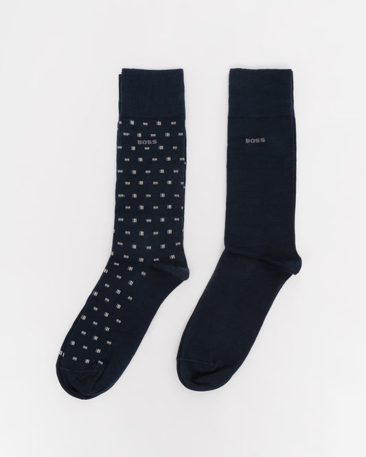 BOSS Orange 2-Pack Mini Iconic MC Mens Regular Length Socks pack shot 1