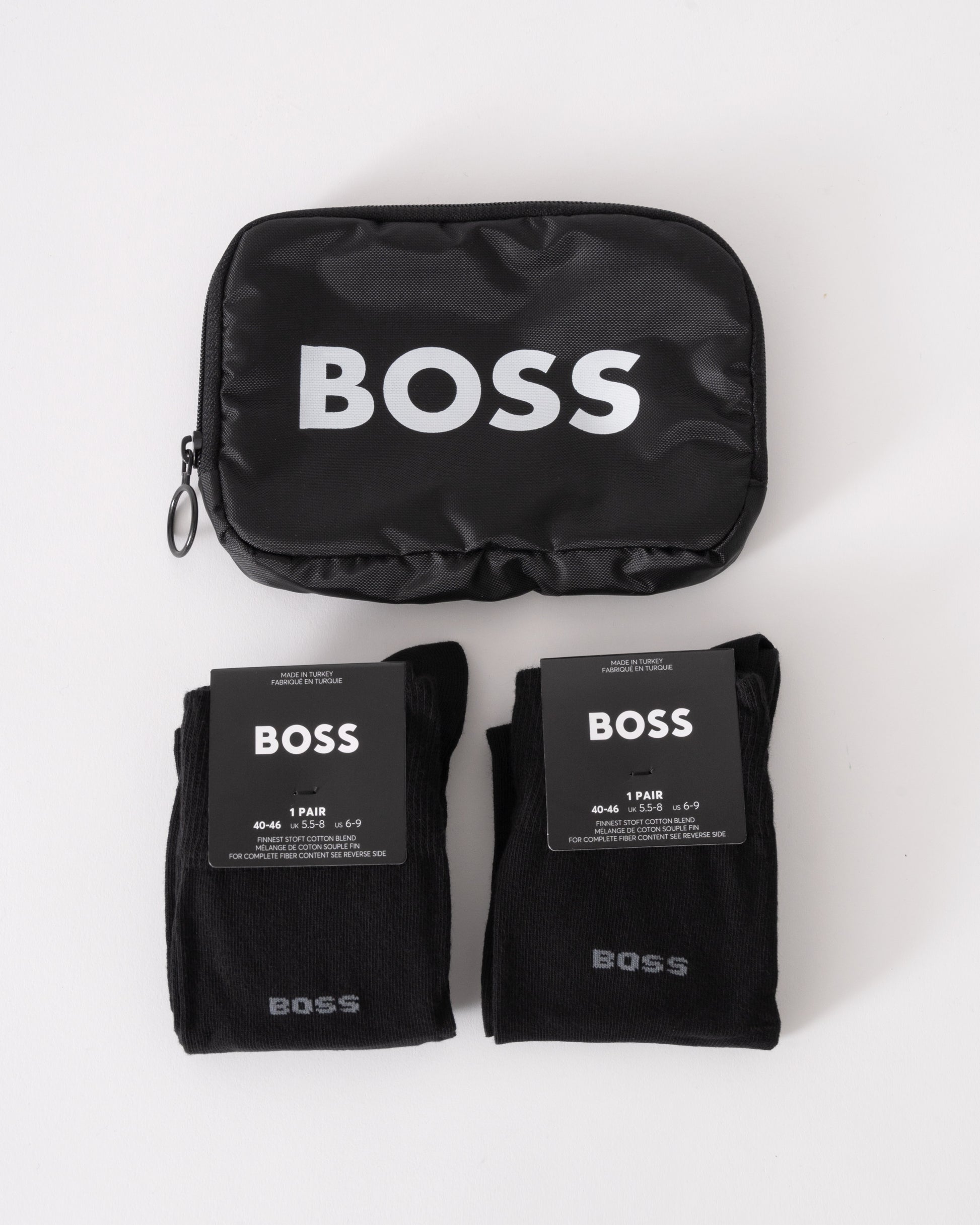 BOSS Orange Mens 2 Pack RS Bag &amp; Socks Giftset in Black 001