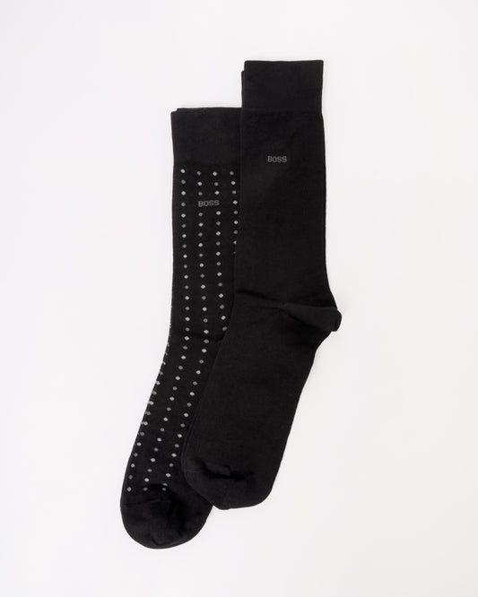 BOSS Orange 2 Pack Regular Length Minipattern Mens Cotton Socks